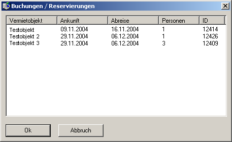 Gehe zu Buchung �ber Gast