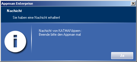 Nachricht �ber Netzwerk