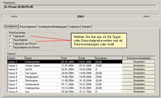 Preisklassen bearbeiten 1.