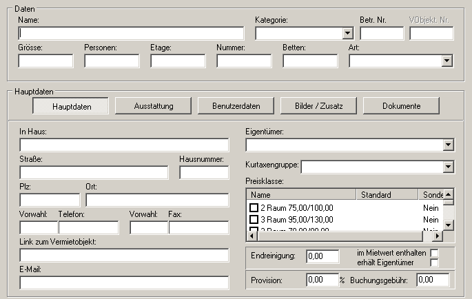 Vermietobjekt anlegen